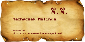 Machacsek Melinda névjegykártya
